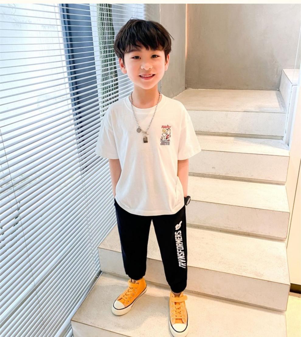 迪士尼6-12岁男孩夏季新款潮牌休闲帅气t恤男童恤短袖洋气年夏季潮帅