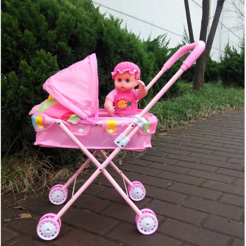 匠师傅娃娃儿童玩具推车婴儿小推车宝宝手推车学步男女孩过家家玫红色