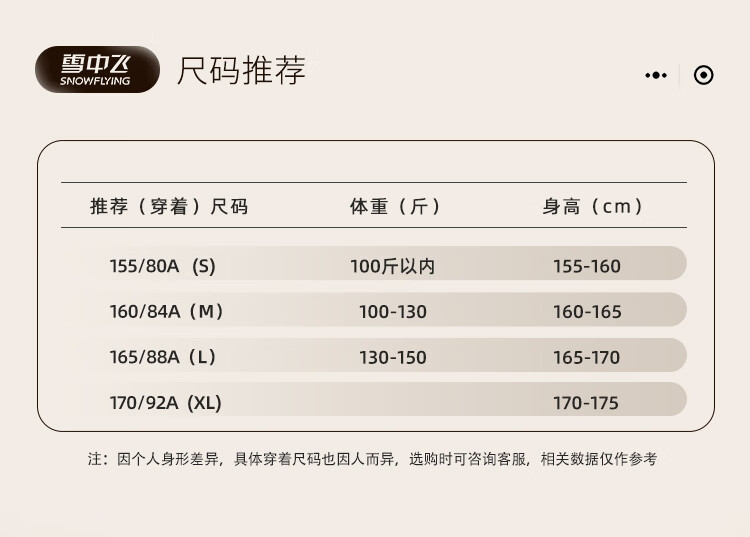 雪中飞 SNOW FLYING202冬装百搭休闲舒适外套4女士冬季新款羽绒服长款加厚连帽宽松舒适休闲百搭冬装外套女 米白 155/80A详情图片12