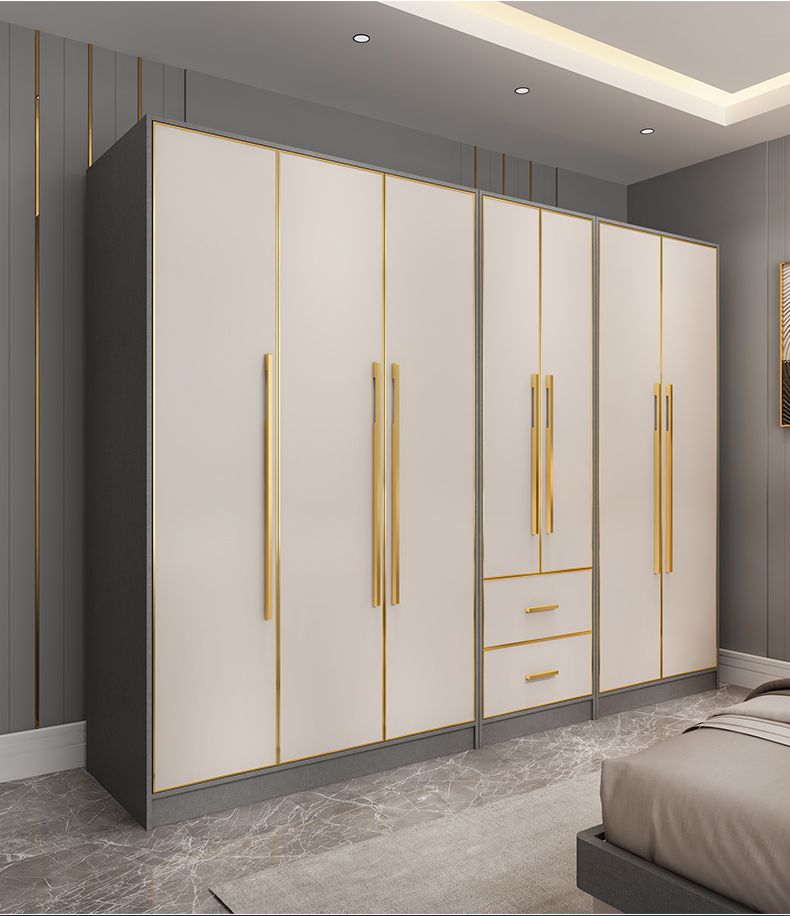 花语奇萌成品衣柜轻奢衣柜家用卧室推拉门成品现代简约时尚白色柜子