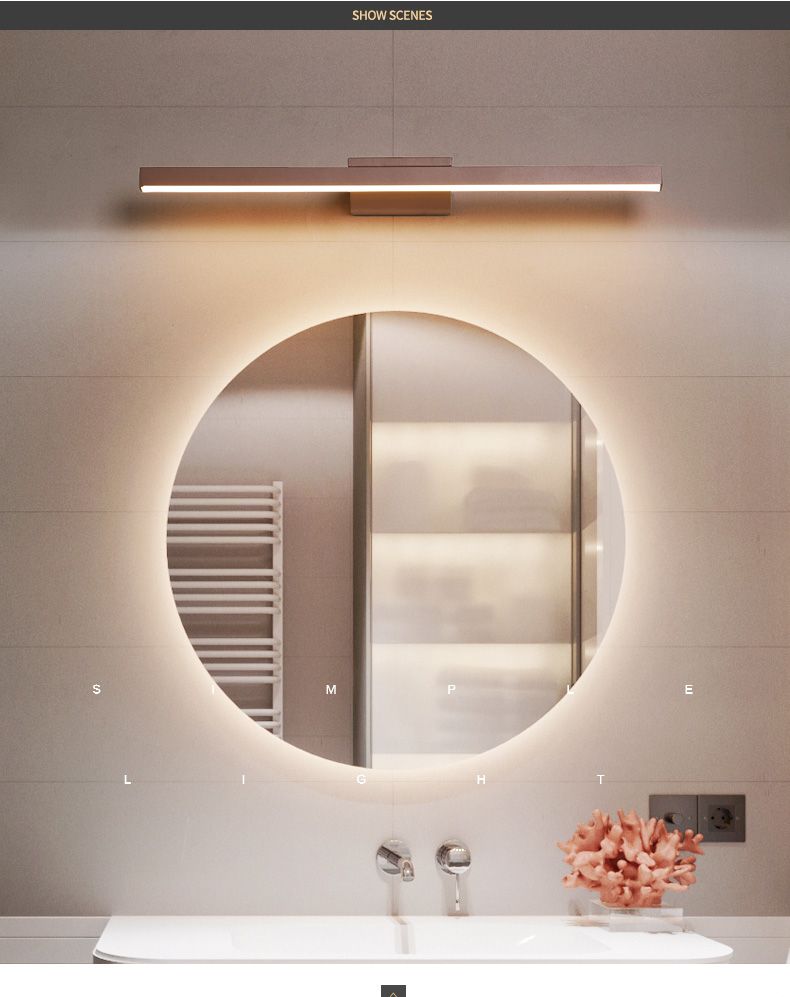 镜前灯led卫生间镜柜专用浴室北欧壁灯卧室梳妆台镜现代简约灯具咖啡