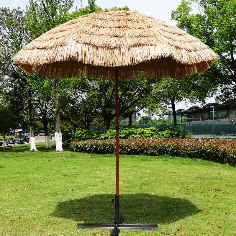大户外遮阳伞折叠太阳伞沙滩伞稻草伞茅草伞景区伞雨伞别墅庭院伞 3米