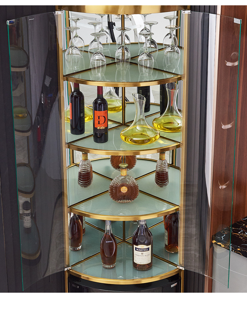 酒柜轻奢三角形柜墙角客厅边柜酒柜转角柜扇形拐角柜储物角柜简约现代