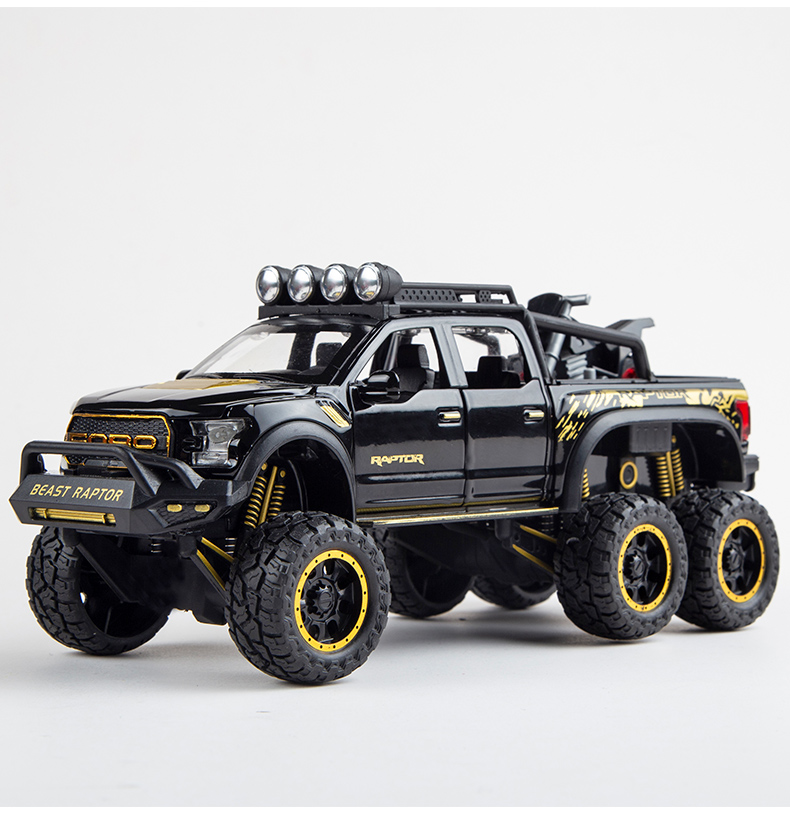 小米生态同款摆件猛禽皮卡车大脚车越野车合金儿童玩具车避震回力