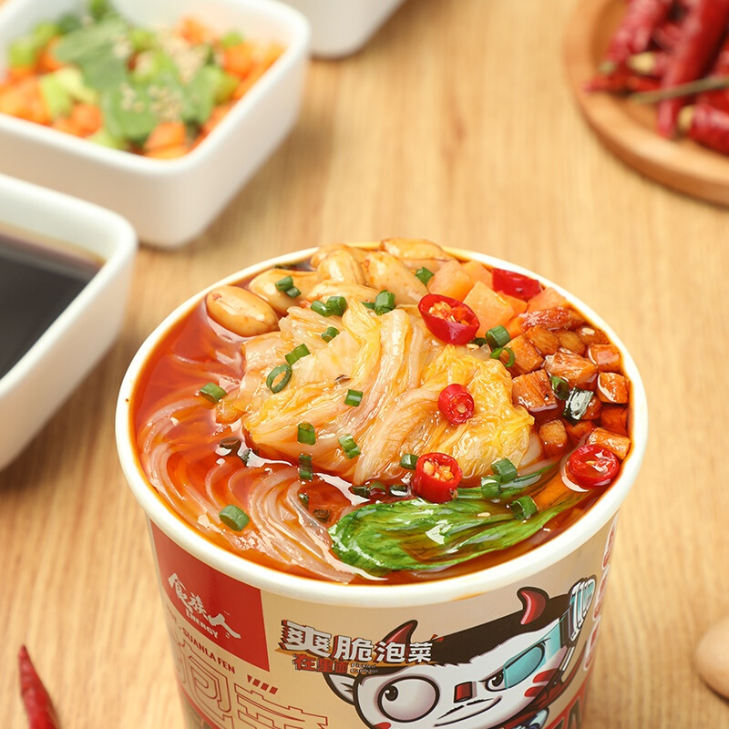 食族人卤蛋酸辣粉食族人酸辣粉爆卤蛋粉泡菜米粉 【6杯】私房牛肉面