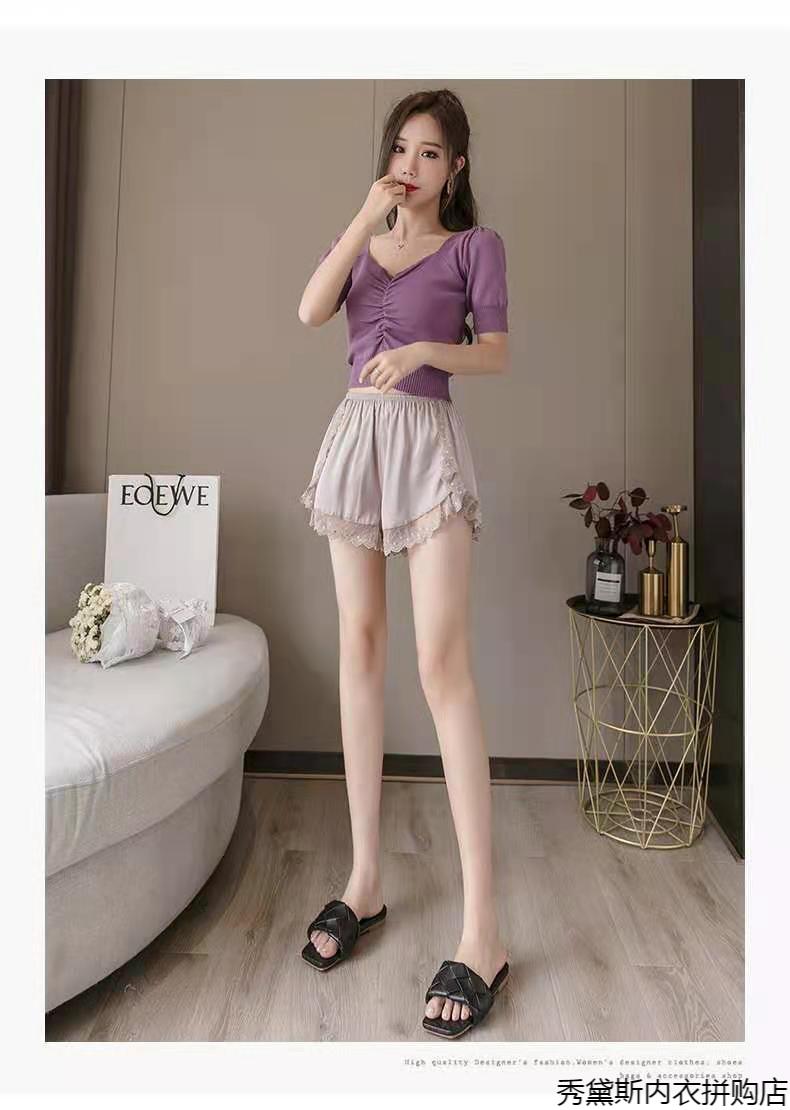 少女生安全裤配裙子学生宽松打底裤夏季宽松薄款蕾丝保险裤女士防走光