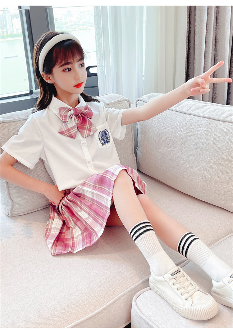 儿童jk制服 jk制服女童短裙夏季套装儿童10岁学院风套中大童夏百褶裙