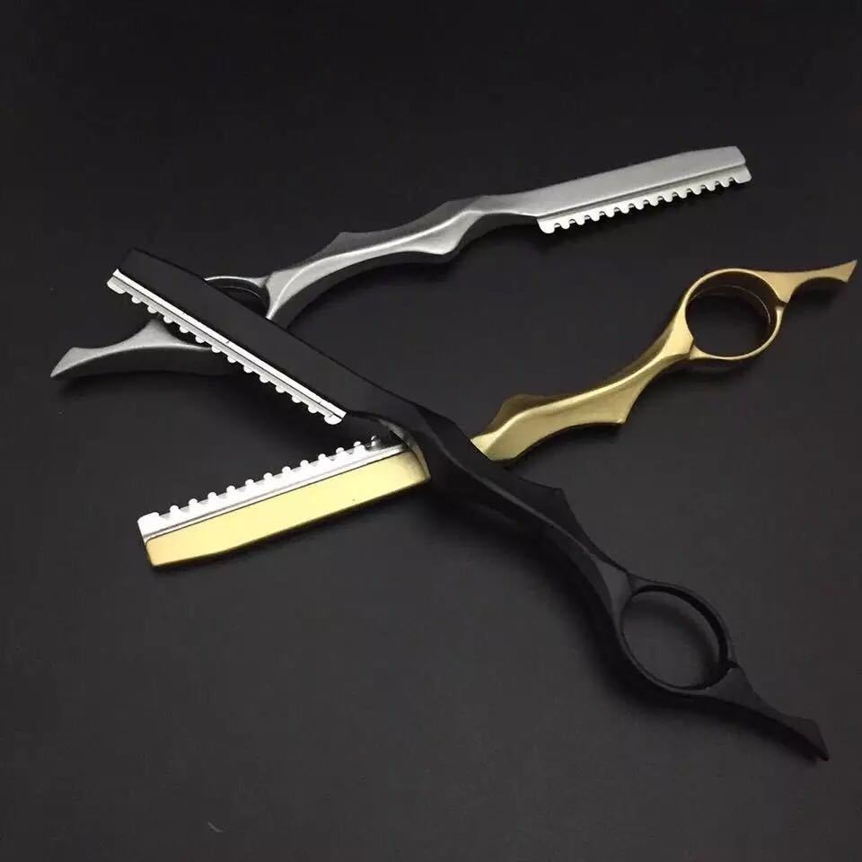 美发理发削刀家用金属削发刀头发打薄去薄削发器削发梳理发刀 黑色