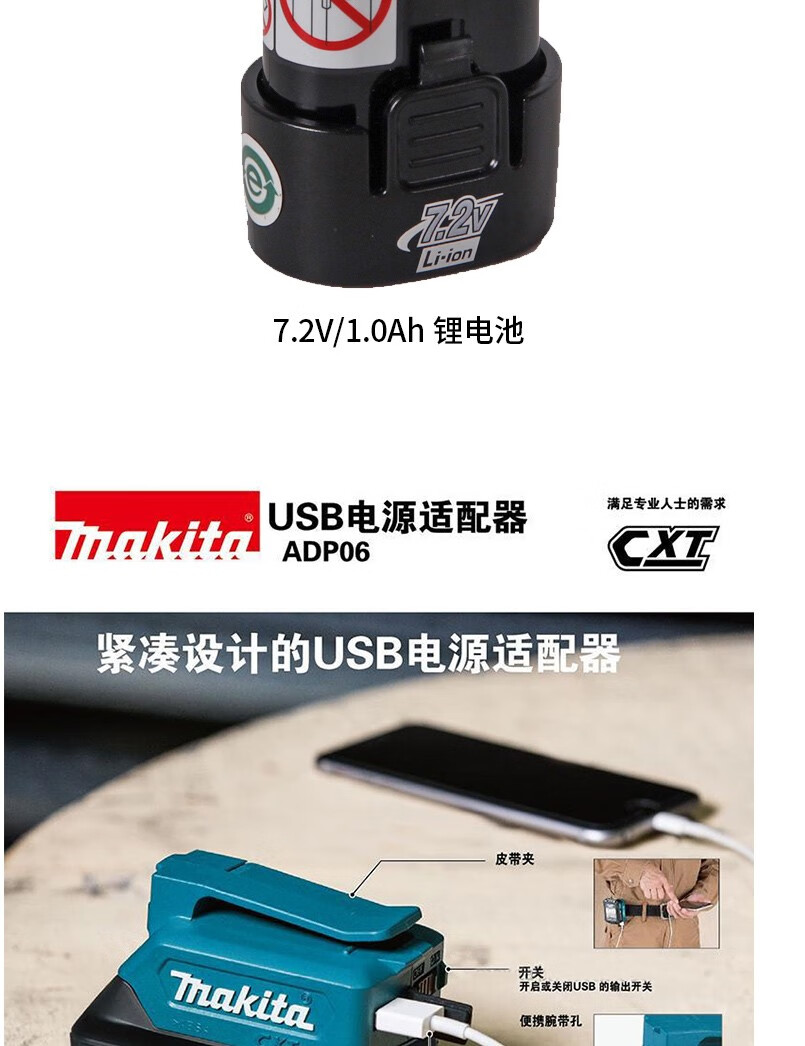 makita牧田电池充牧田电器原装锂原厂108v18v144v12v电池充电器bl