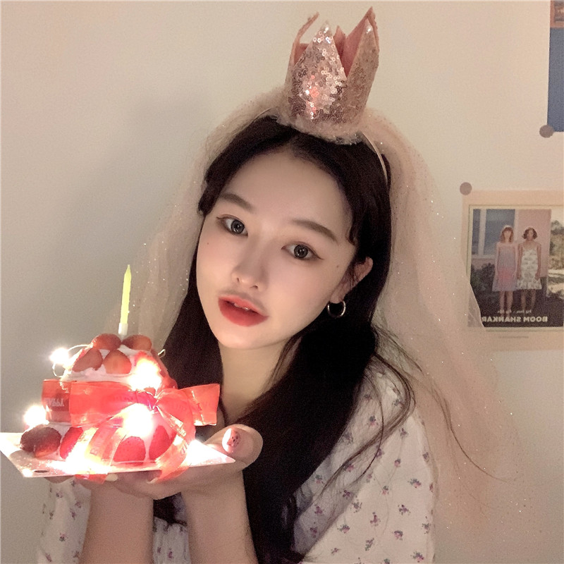 生日帽网红派对过生日帽皇冠气氛party拍照道具头饰ins女孩装饰场景