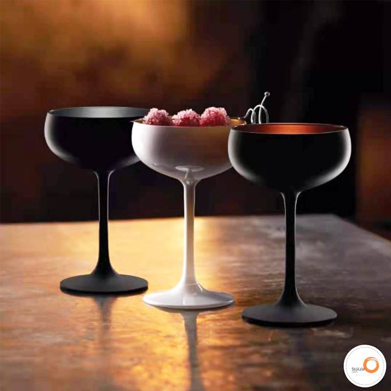 蝶形香槟杯 酒吧聚彩色水晶玻璃鸡尾酒杯镀铜阔口杯高脚蝶形香槟杯