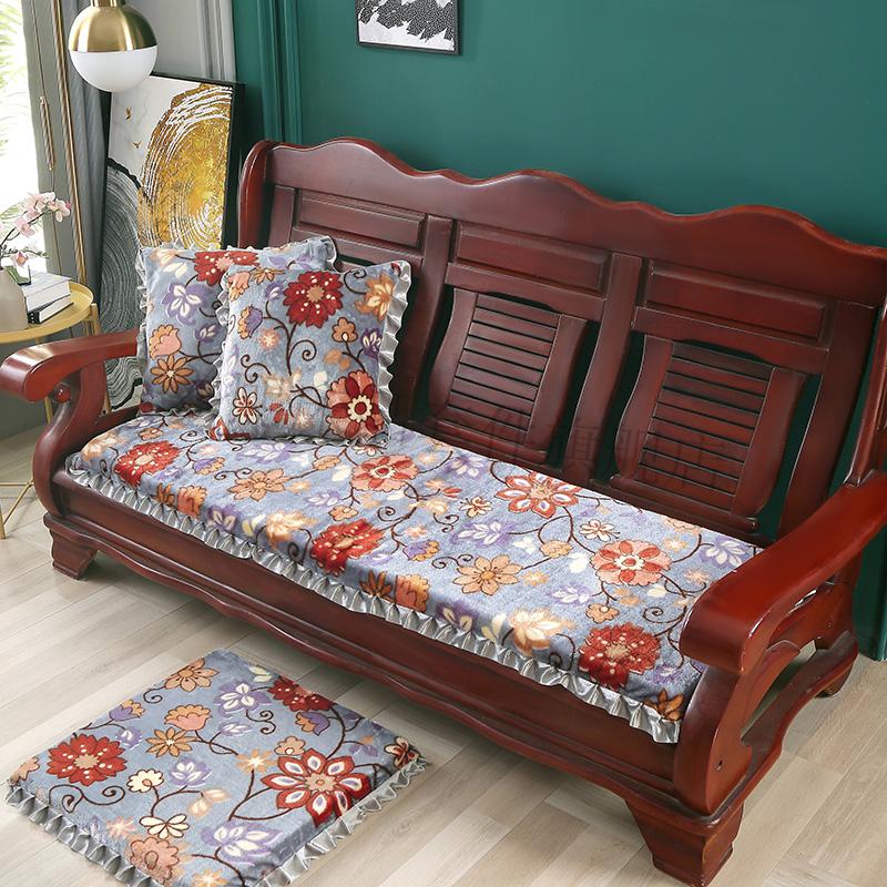 老式沙发坐垫实木椅垫坐垫加厚海绵垫防滑三人座通用垫子老式沙发垫可