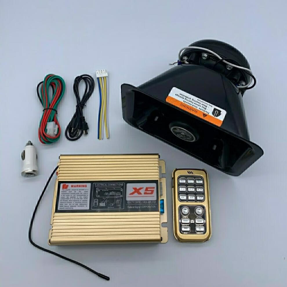 汽车警报器车载400w600w800w警笛喇叭无线喊话器扬声器改装12v24v