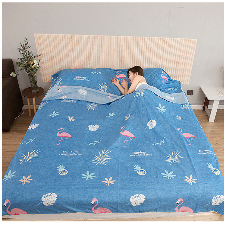 郡格住酒店便携式成人出差隔脏床单旅游卧铺水洗棉灰底小鹿160215