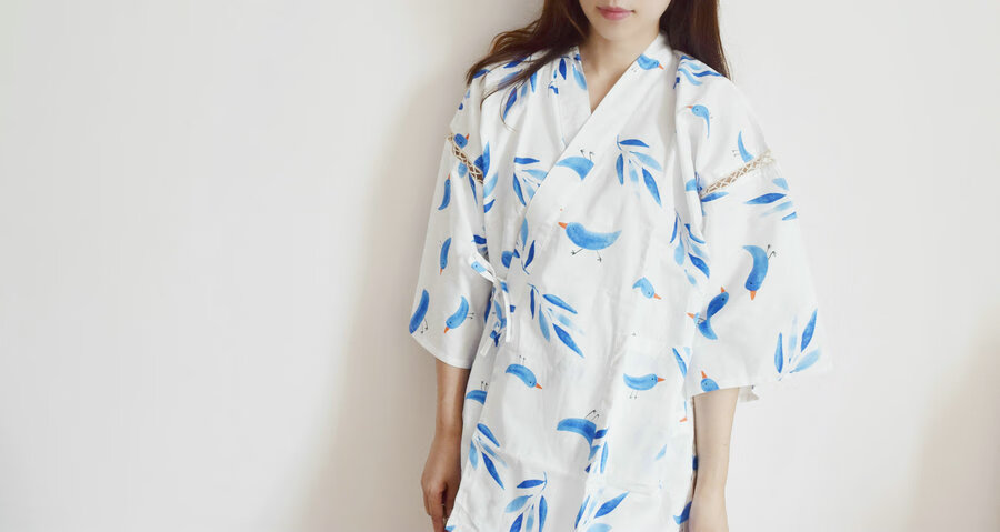 夏季日本女士和服纯棉短袖睡衣套装日系家居服浴衣温泉汗蒸服甚平唐