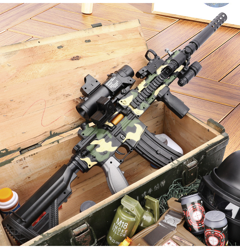 m416儿童玩具软弹枪可抛壳连发电动男孩10突击抛壳岁玩具 电动抛壳416