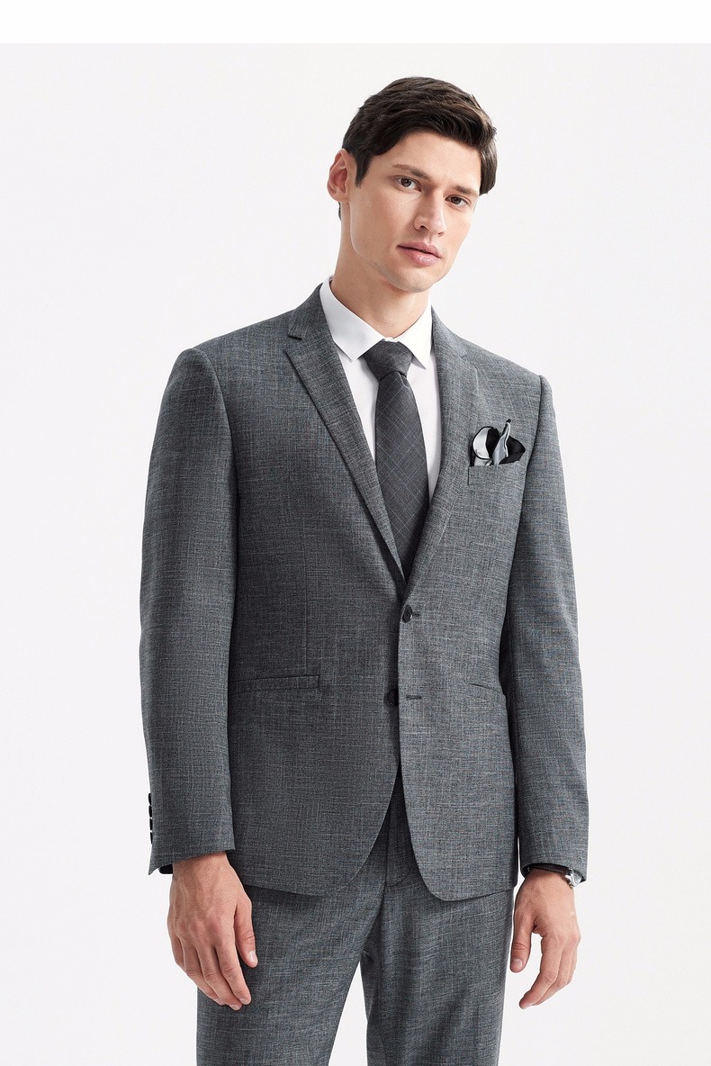 柒牌男士西服套装 2021秋季新款商务男装职业正装 新郎结婚西装礼服男