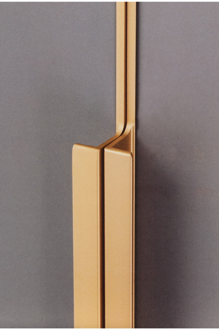 便携拉手暗装拉手f型隐形嵌入式衣柜拉手铝合金拇指封边金色橱柜拉手