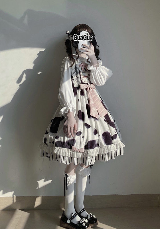 cken 【全款现货】牛奶团子lolita洛丽塔jsk日系软妹背带裙连衣裙