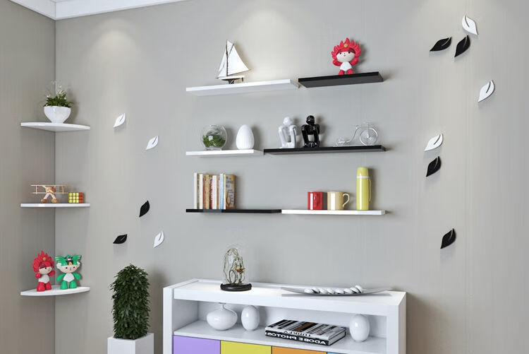 支架路由器一字托架墙上烤漆置物架挂墙wifi壁挂 打孔安装(膨胀螺丝)