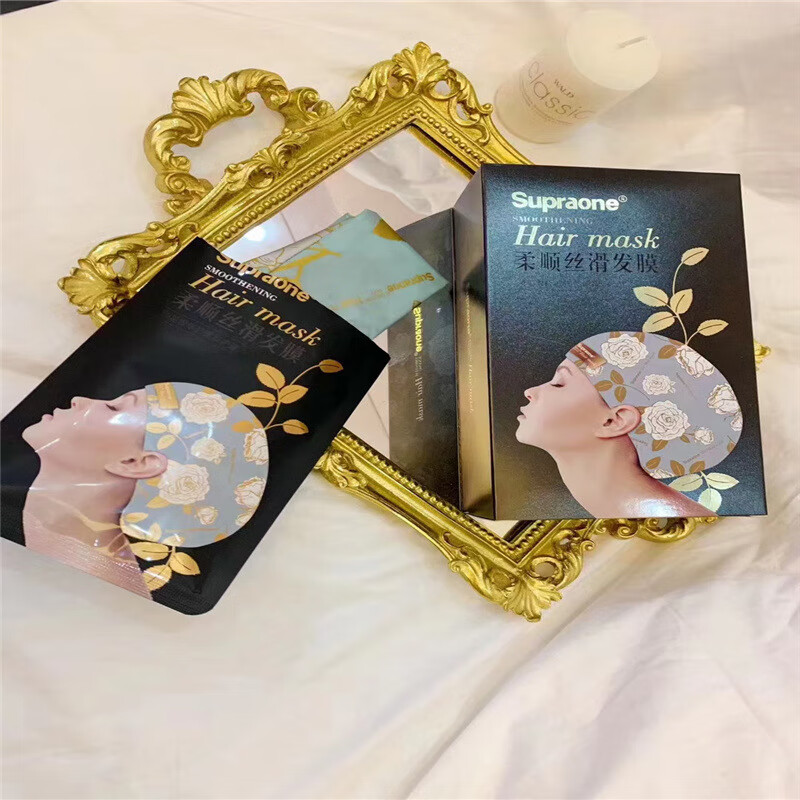 韩国supraone八分钟蒸汽发膜帽一次性发热毛躁家用护发帽子1盒5包