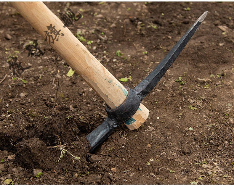 镐头带柄洋镐十字镐挖树树根工具挖桩农用开荒小镐头铁镐羊角锄头搞头