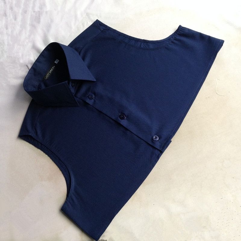 假领子男老年假领子节约领深蓝色藏青领子涤棉 36码适合体重90斤