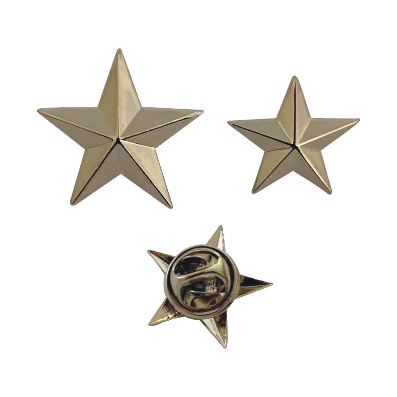 厂家直销五角星徽章星级员工服务之星胸章 星星销售 定做星星胸针 2cm