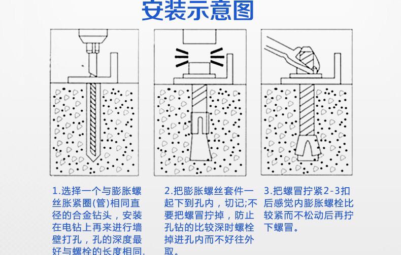 m6膨胀螺丝m8镀锌膨胀螺栓m10铁胀管外膨胀m12m14m16 m8x80一箱600个