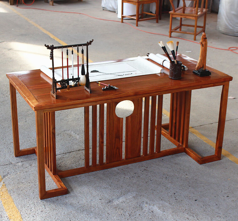 sivir 新中式书案书法桌实木书桌书画桌禅意家具国学毛笔桌写字台书案
