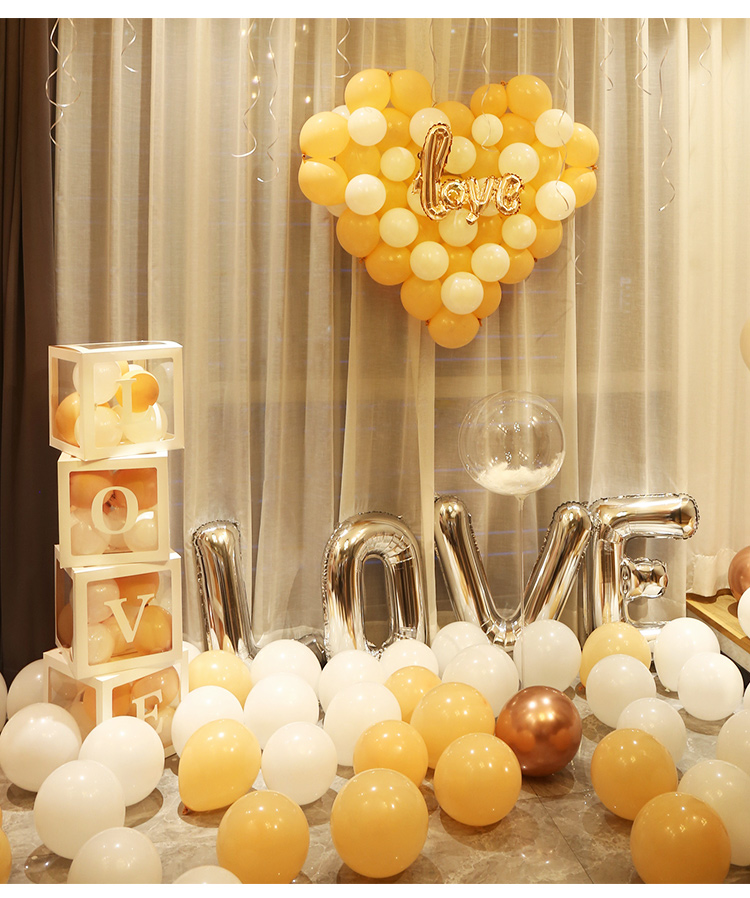 室内创意气球房间浪漫氛围情侣表白背景场景装饰杏人节浪漫场景星光a