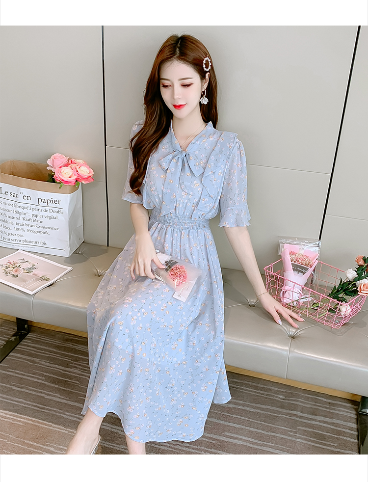 xina香港潮牌雪纺碎花连衣裙夏天法式女装夏季2021年新款仙女森系初恋