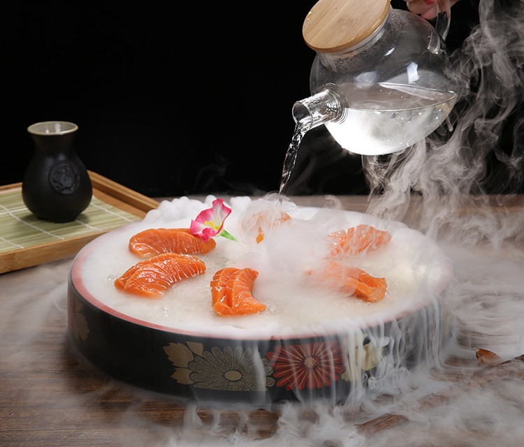 日式料理餐具菊花盘刺身盘圆形冰盘寿司盛器三文鱼盘鱼生海鲜拼盘圆形