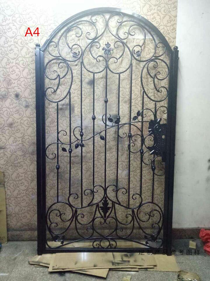 定制欧式铁艺门铁艺大门小门铁门别墅门庭院防盗门花园仓库双开门红铜