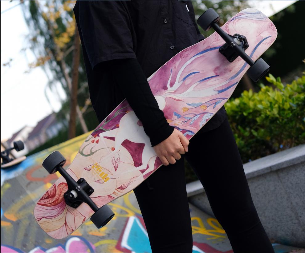 逆山长板逆小山儿童滑板专业板成人代步dancing平花女生舞板双翘 小狐