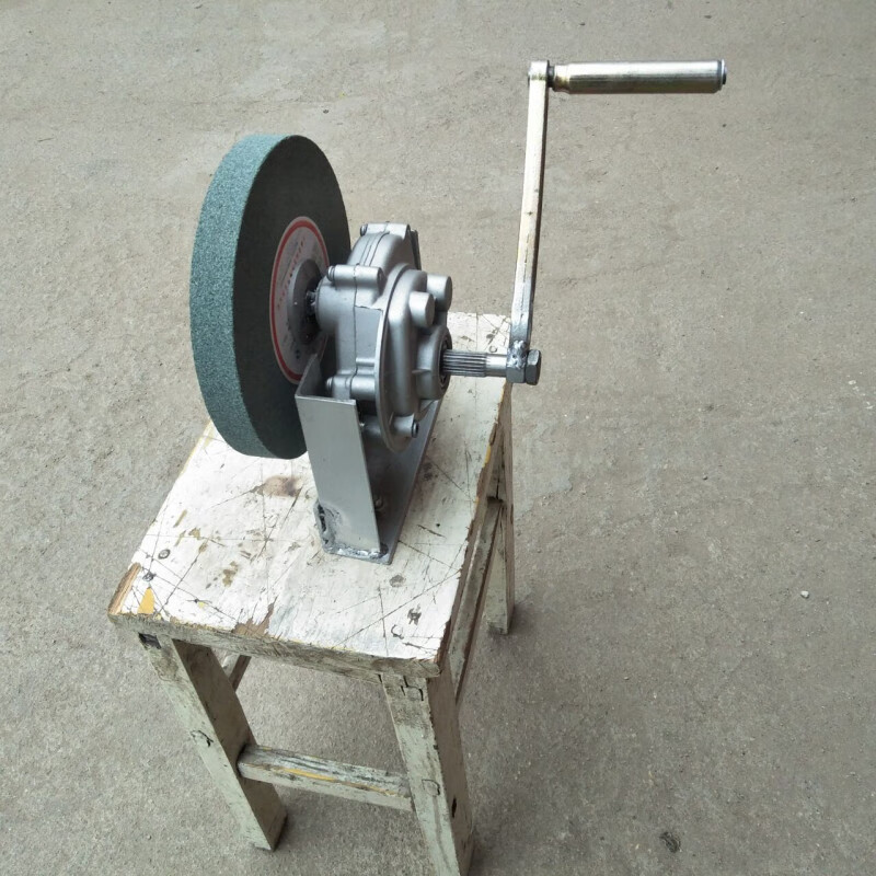 带轴承手摇砂轮机手动砂轮机磨菜刀机器磨剪刀手摇磨刀机砂轮架 大号