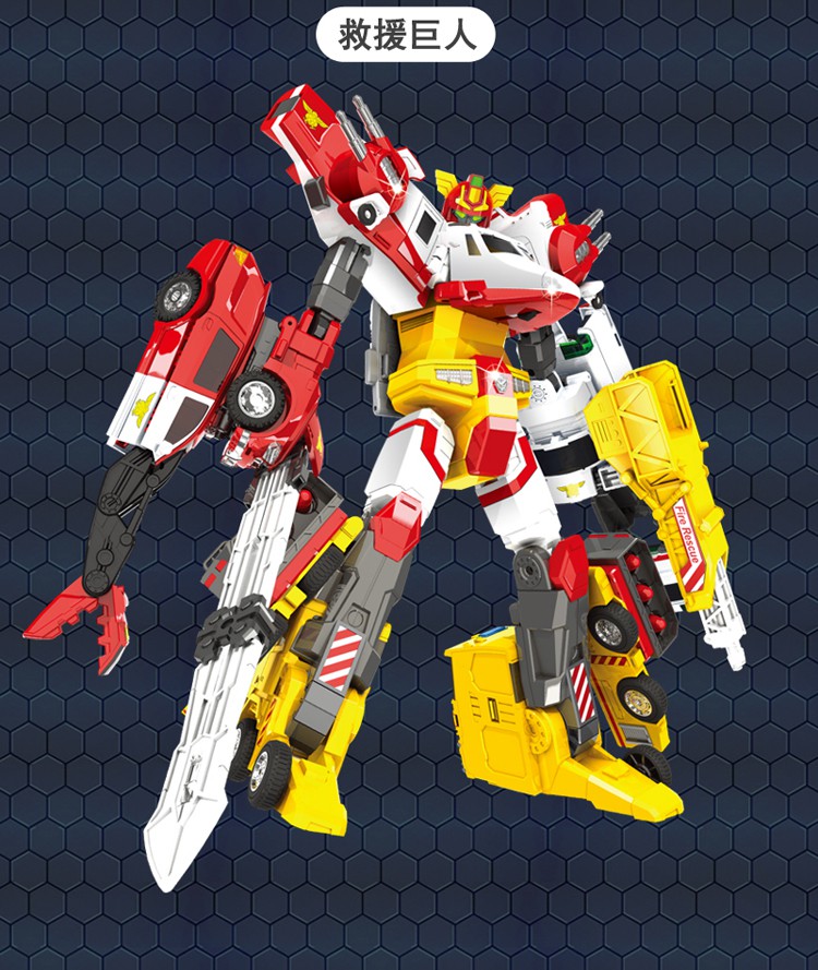 万代bandai四合体咖宝车神玩具儿童变形汽车机器人男孩救援巨人金刚