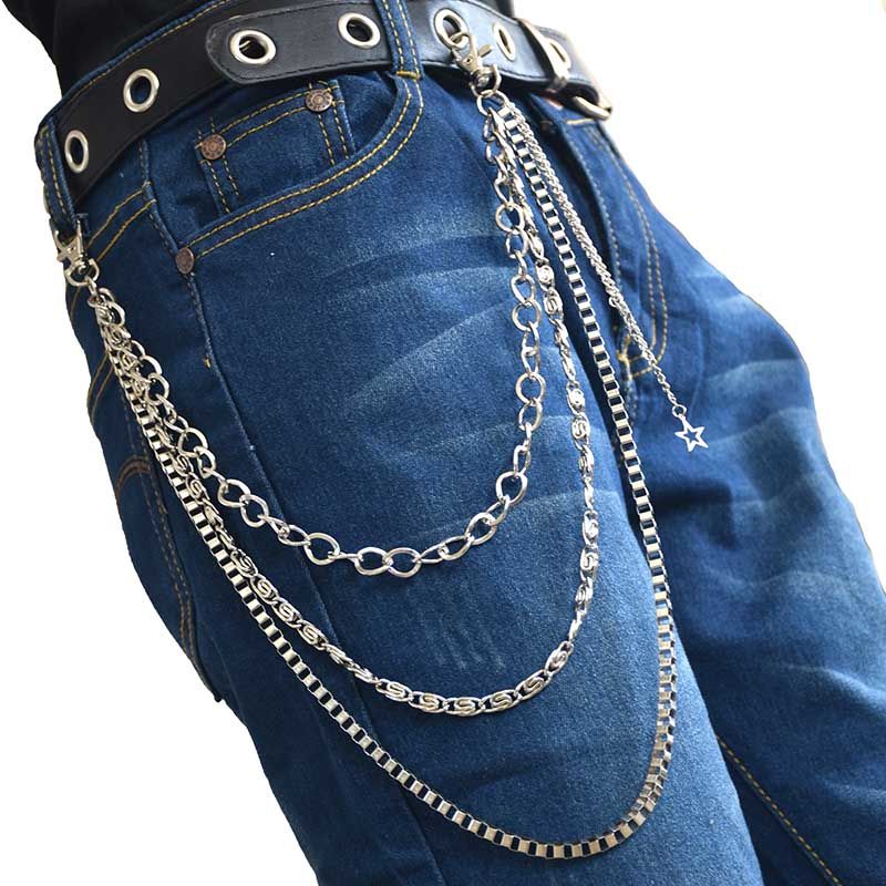 新品裤链男裤链男女潮腰链朋克非主流金属星星装饰品牛仔裤子配饰链子