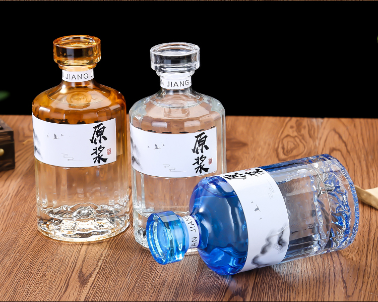 空酒瓶高档空白酒瓶白酒瓶空瓶玻璃储酒瓶密封家用一斤装酒瓶创意原浆