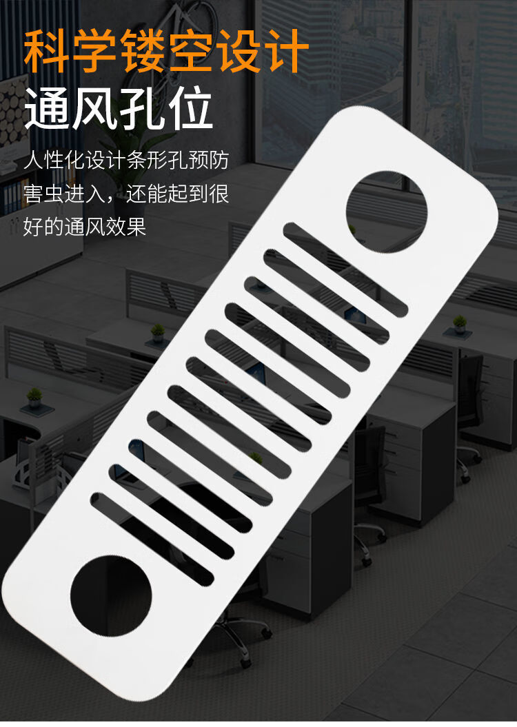台式电脑办公桌穿线孔盖板散热网桌面开孔书桌栅格板透气孔装饰盖双层