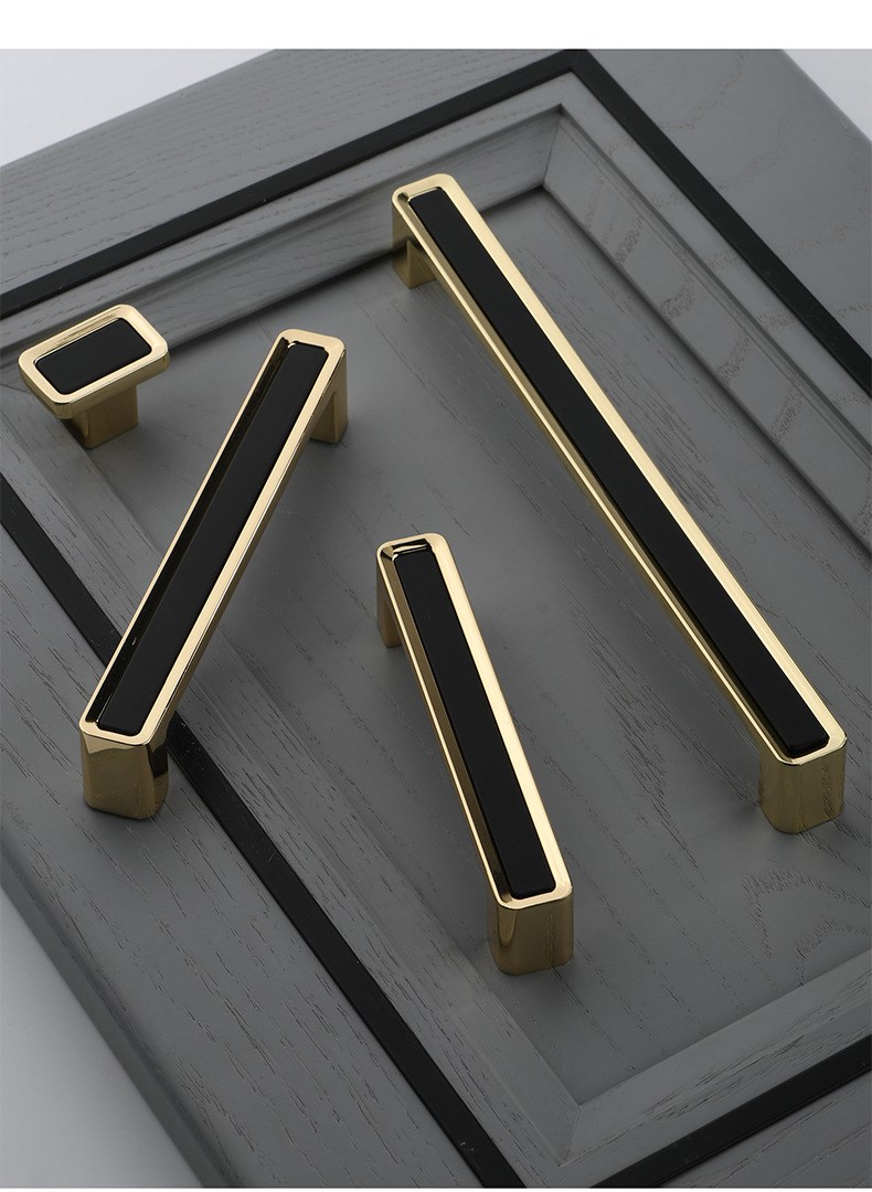 轻奢简约柜门拉手黑金色白色衣柜门把手方单孔抽屉小拉手橱柜扣手5903