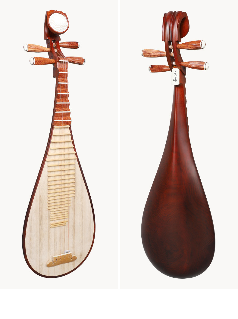 乐海琵琶乐器奥氏黄檀材质木轴木相花开富贵头饰酸枝木琵琶dj14 dj14