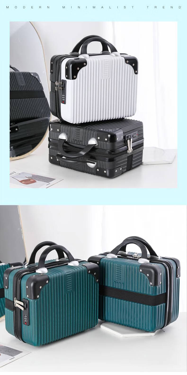 小型密码手提箱14吋手提行李箱化妆包女小型轻便16密码旅行皮箱证件