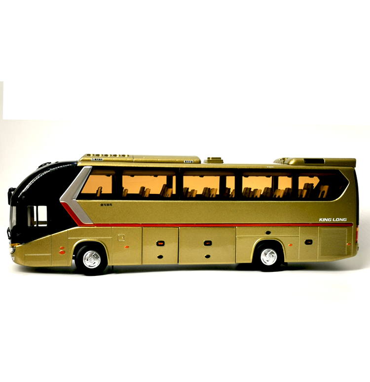 合金客车大巴模型原厂1:38厦门金龙 龙威xmq6129y5仿真公交车模型
