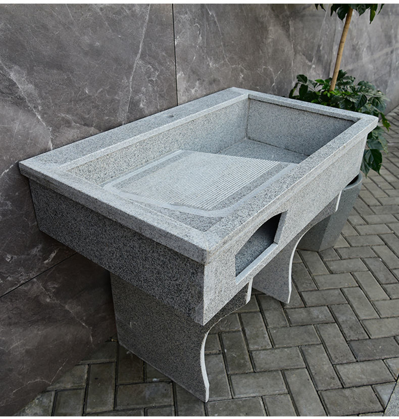 春暖花开 洗衣槽大理石洗衣池阳台家用洗衣台带搓板室外石材花岗岩