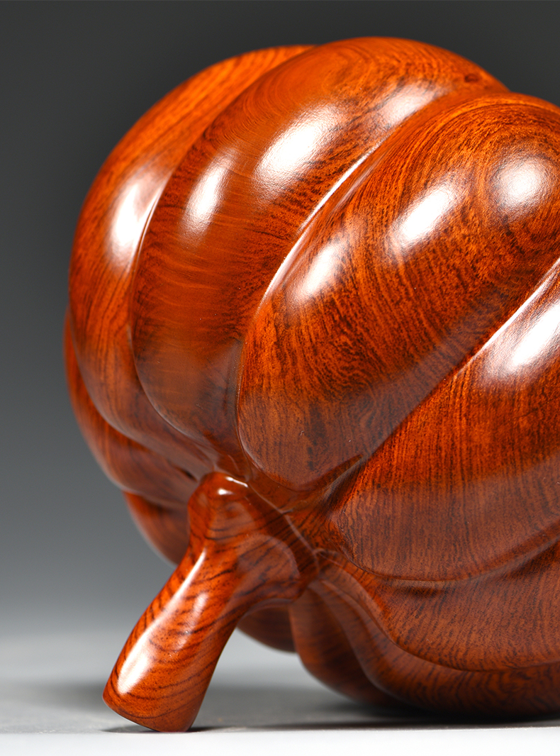 黛安缇花梨木雕南瓜摆件红木家居客厅办公室植物装饰工艺品开业新居