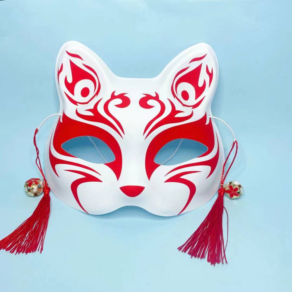 狐狸面具半脸狐狸猫面具和风全脸猫儿童动漫狐狸暗部cos装扮地摊夜市