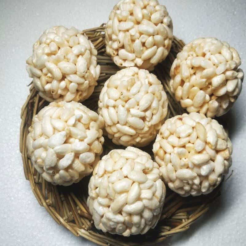 传统老式爆米花大米花球米花团呼啦球米泡球形爆米花怀旧食品【图片