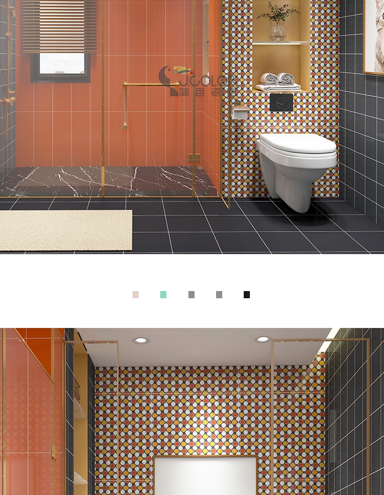 赤贫风瓷砖复古酒红色法式瓷砖民宿酒店客餐厅地板砖厨房卫生间网红