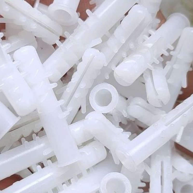 塑料膨胀胶塞膨胀管膨胀螺丝圆形胶塞白色胶粒带刺pe透明塑料圆型膨胀